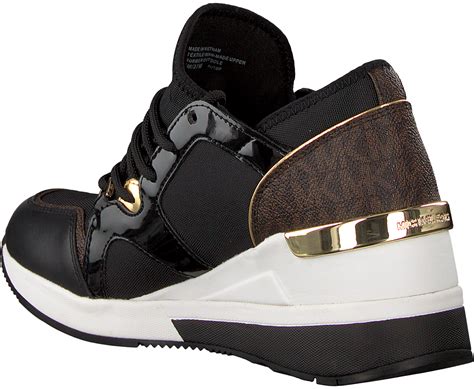 sneakers zwart michael kors|Michael Kors black leather sneakers.